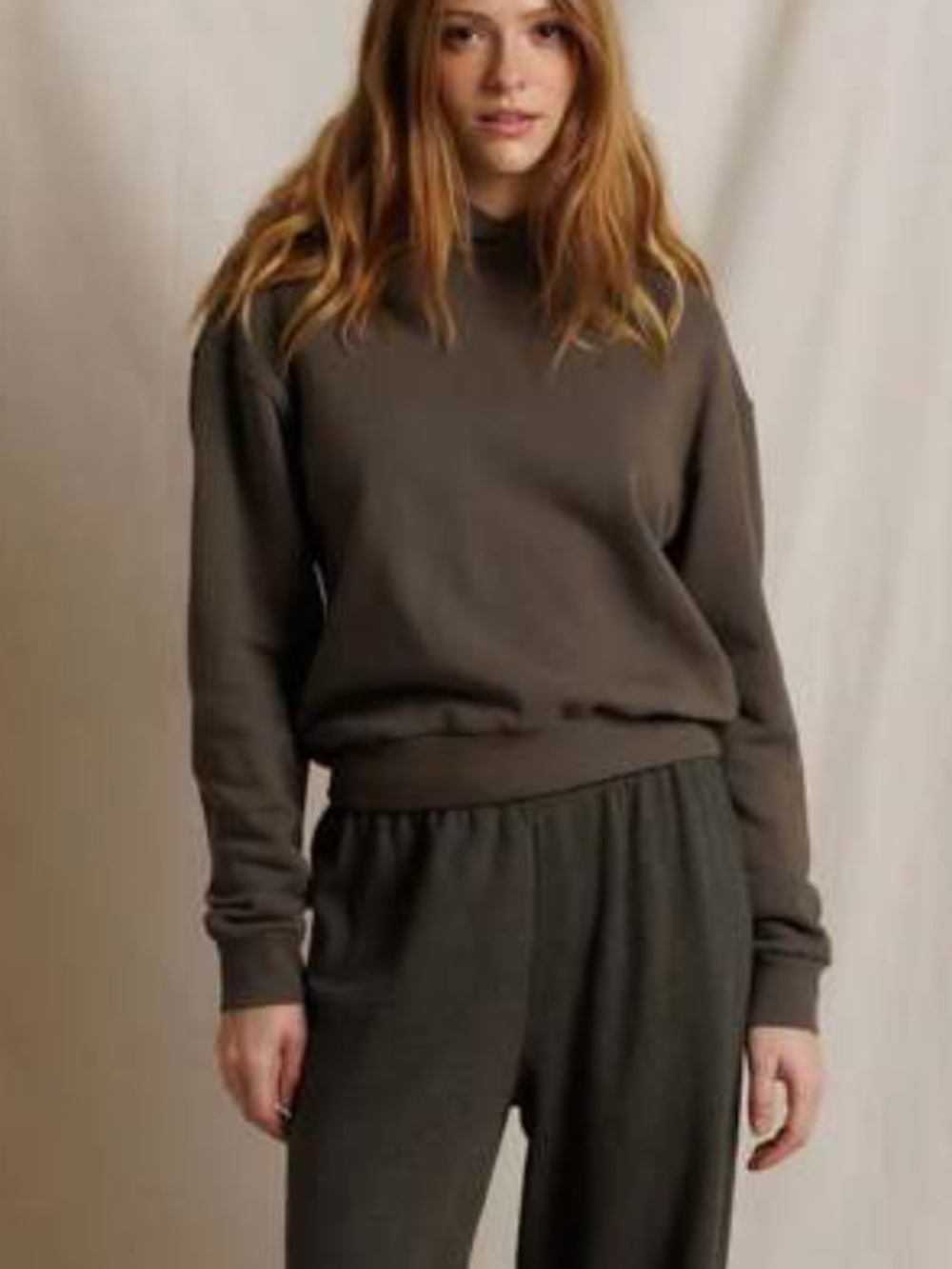 Perfect White Tee Heart Hoodie, small, chocolate brown